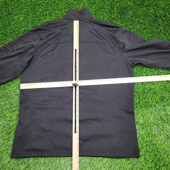 NIKE Fit-Dry 1/4 Zip Track Jacket Large 23x28 Black Red - Picture 4 of 14